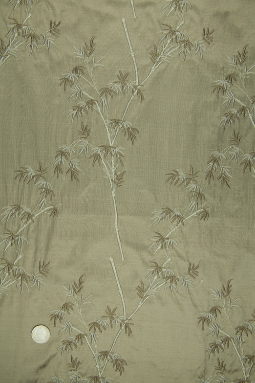 Embroidered Dupioni Silk MED-136 Fabric