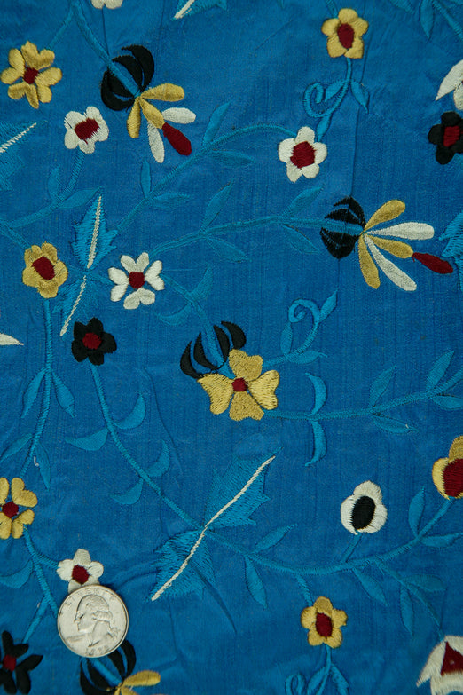 Embroidered Dupioni Silk MED-143/4 Fabric