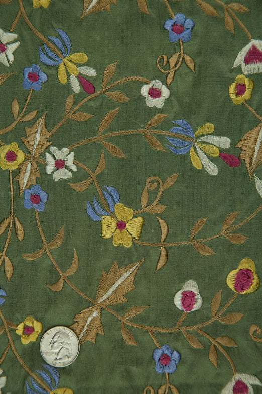 Embroidered Dupioni Silk MED-143/6 Fabric