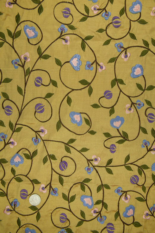Embroidered Dupioni Silk MED-144/9 Fabric