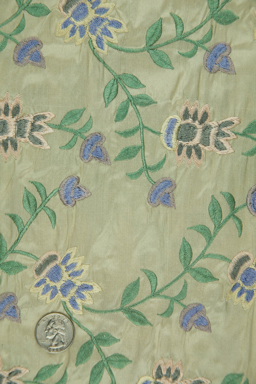 Embroidered Dupioni Silk MED-145/1 Fabric