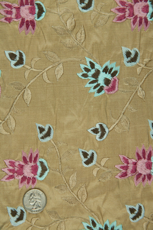 Embroidered Dupioni Silk MED-145/6 Fabric