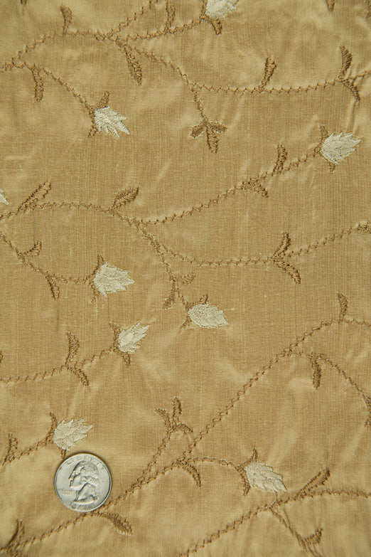 Embroidered Dupioni Silk MED-146/2 Fabric