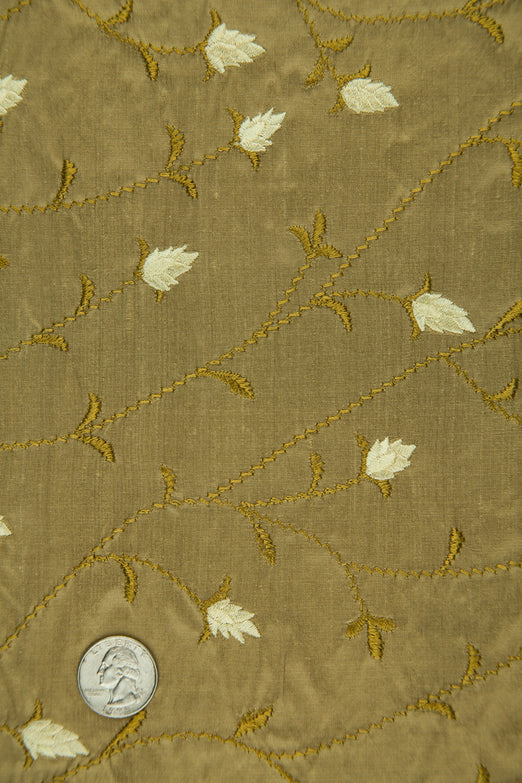 Embroidered Dupioni Silk MED-146/5 Fabric