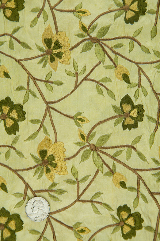 Embroidered Dupioni Silk MED-151/1 Fabric