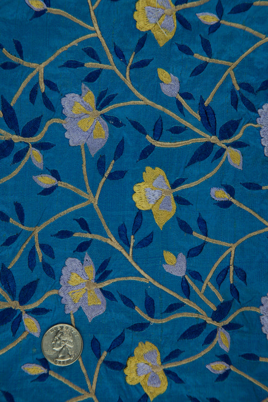 Embroidered Dupioni Silk MED-151/5 Fabric