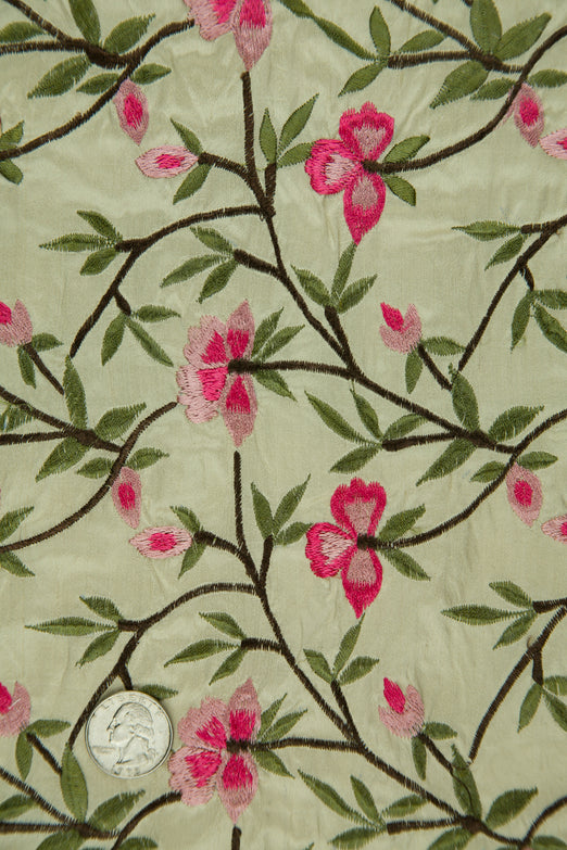Embroidered Dupioni Silk MED-151/6 Fabric