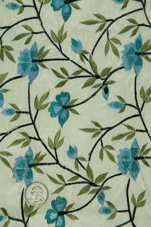 Embroidered Dupioni Silk MED-151/7 Fabric