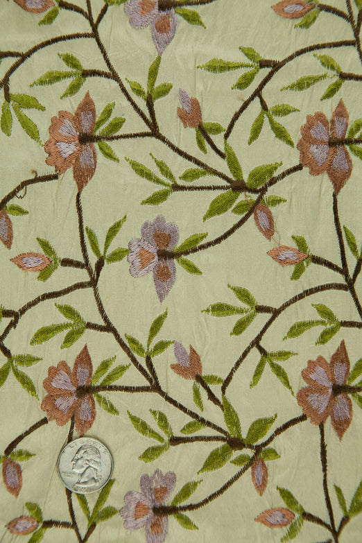 Embroidered Dupioni Silk MED-151/8 Fabric