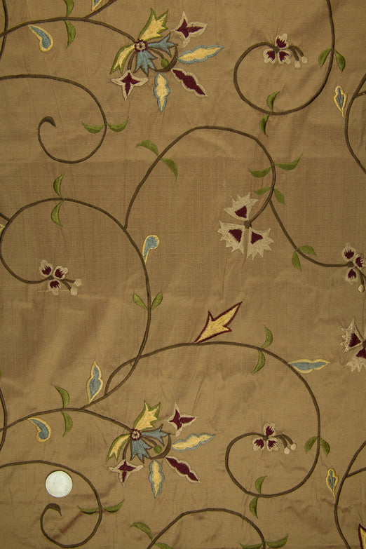Embroidered Dupioni Silk MED-152/1 Fabric