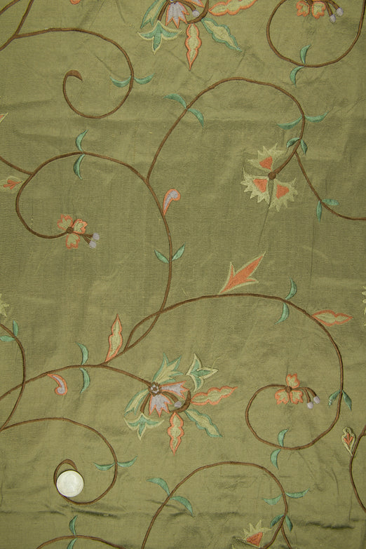 Embroidered Dupioni Silk MED-152/3 Fabric