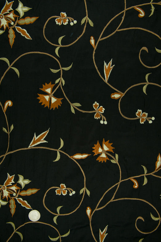 Embroidered Dupioni Silk MED-152/4 Fabric