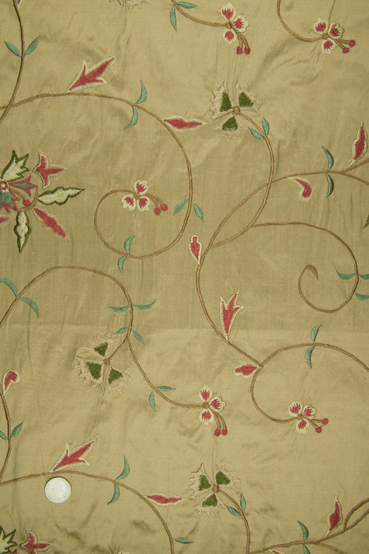 Embroidered Dupioni Silk MED-152 Fabric