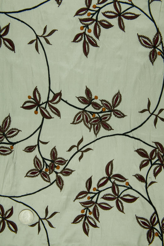 Embroidered Dupioni Silk MED-157/1 Fabric