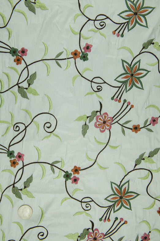 Embroidered Dupioni Silk MED-158/7 Fabric
