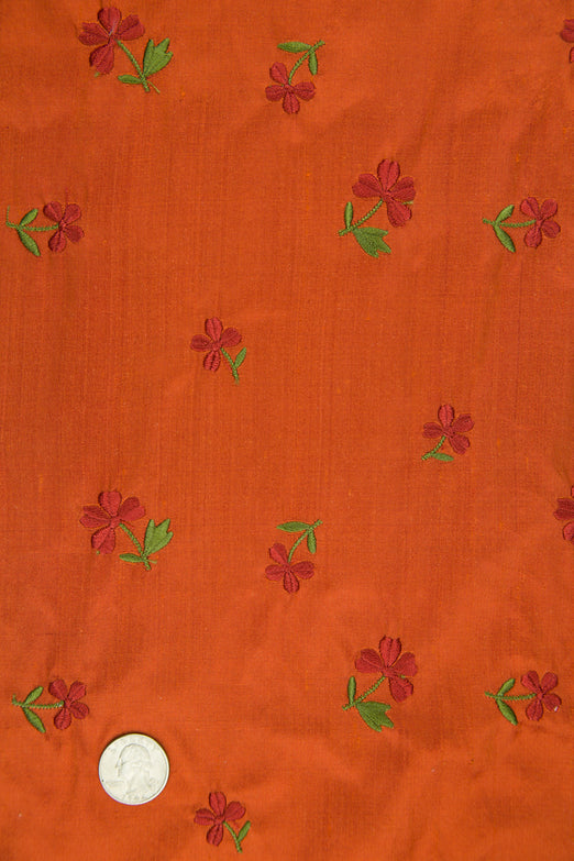 Embroidered Dupioni Silk MED-160/7 Fabric