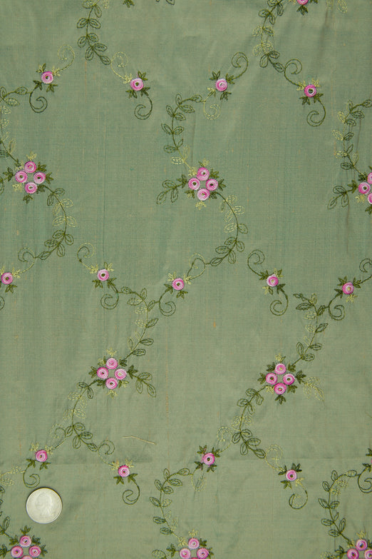 Embroidered Dupioni Silk MED-164/12 Fabric
