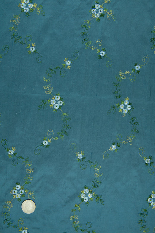 Embroidered Dupioni Silk MED-164/13 Fabric
