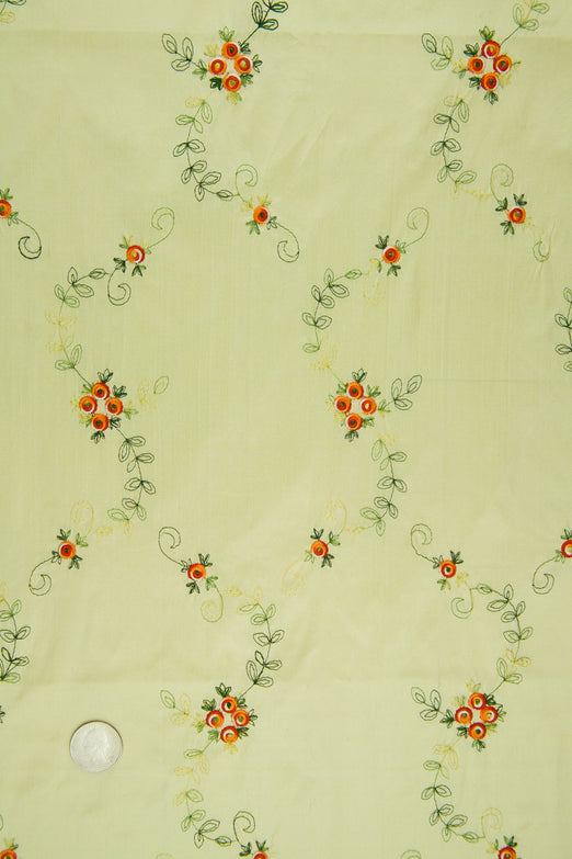Embroidered Dupioni Silk MED-164/1 Fabric