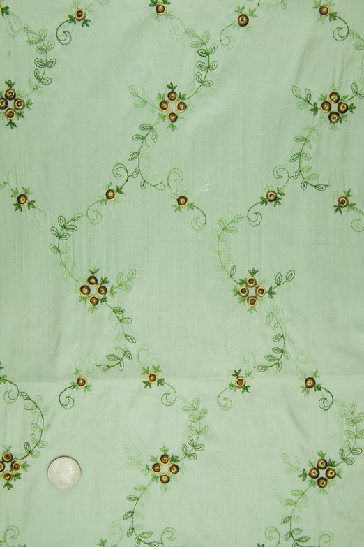 Embroidered Dupioni Silk MED-164/2 Fabric