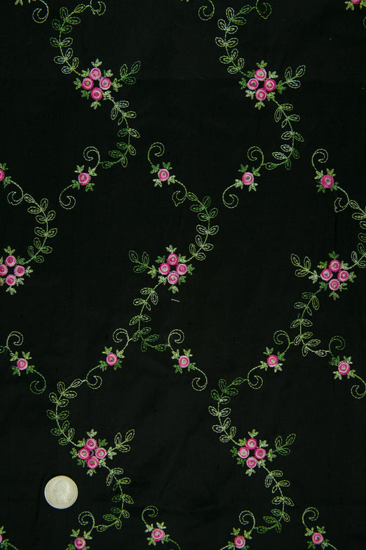 Embroidered Dupioni Silk MED-164/8 Fabric