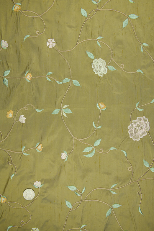 Embroidered Dupioni Silk MED-169/4 Fabric