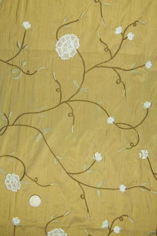 Embroidered Dupioni Silk MED-169/5A Fabric