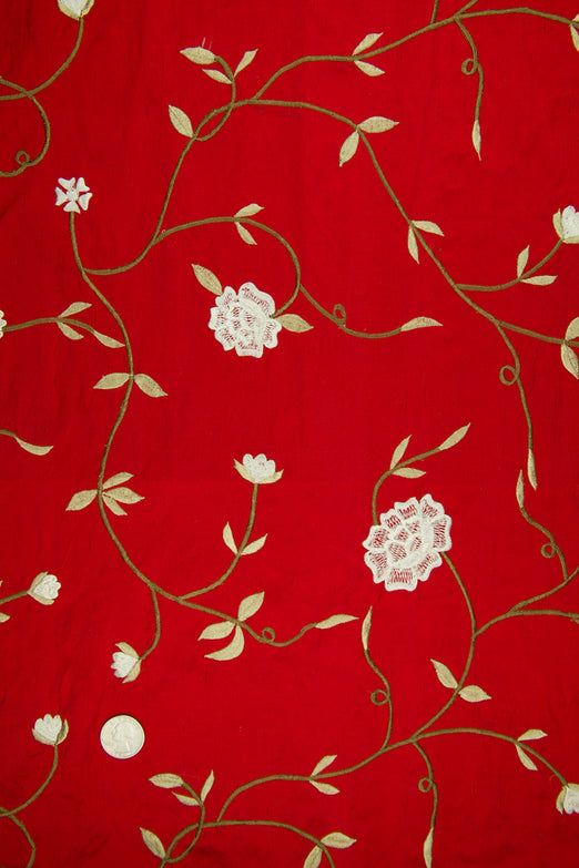 Embroidered Dupioni Silk MED-169/7 Fabric