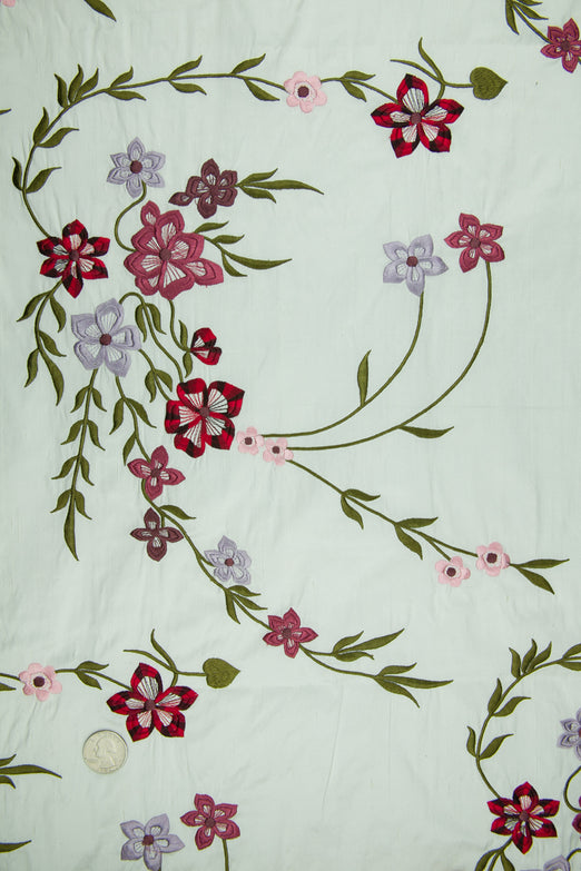 Embroidered Dupioni Silk MED-171/3 Fabric