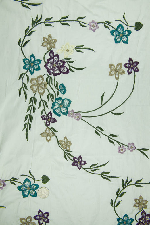 Embroidered Dupioni Silk MED-171/4 Fabric