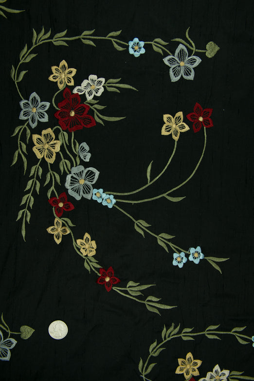 Embroidered Dupioni Silk MED-171/5 Fabric