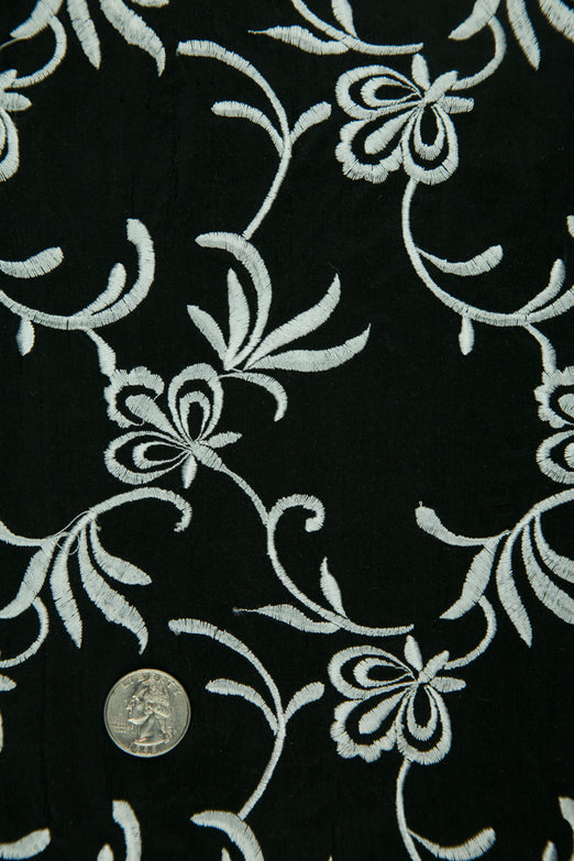 Embroidered Dupioni Silk MED-172/2 Fabric