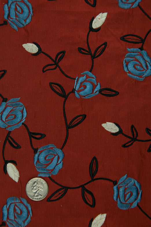 Embroidered Dupioni Silk MED-173/12 Fabric