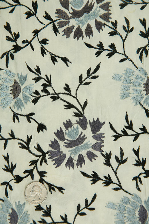 Embroidered Dupioni Silk MED-183/10 Fabric