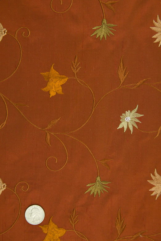 Embroidered Dupioni Silk MED-187/11 Fabric