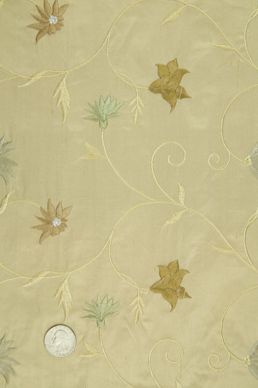 Embroidered Dupioni Silk MED-187/1 Fabric
