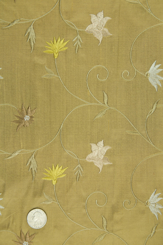 Embroidered Dupioni Silk MED-187/2 Fabric