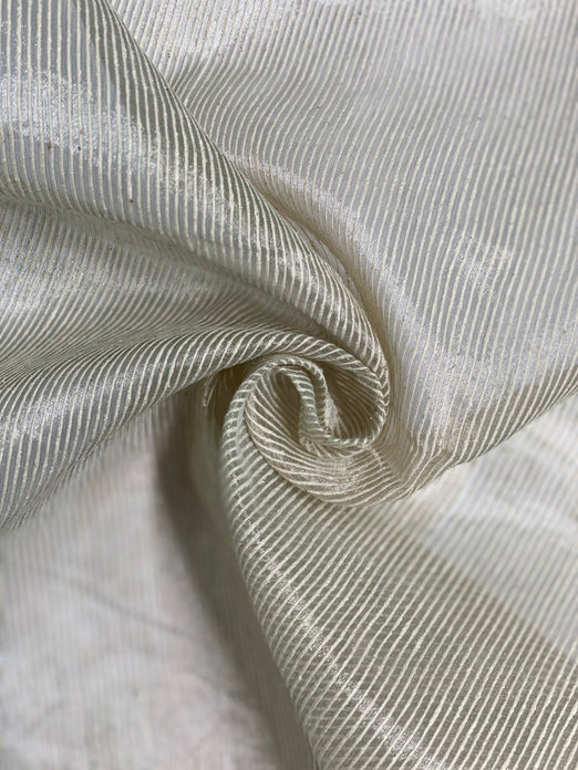 Beige Silk Ottoman Organza Fabric