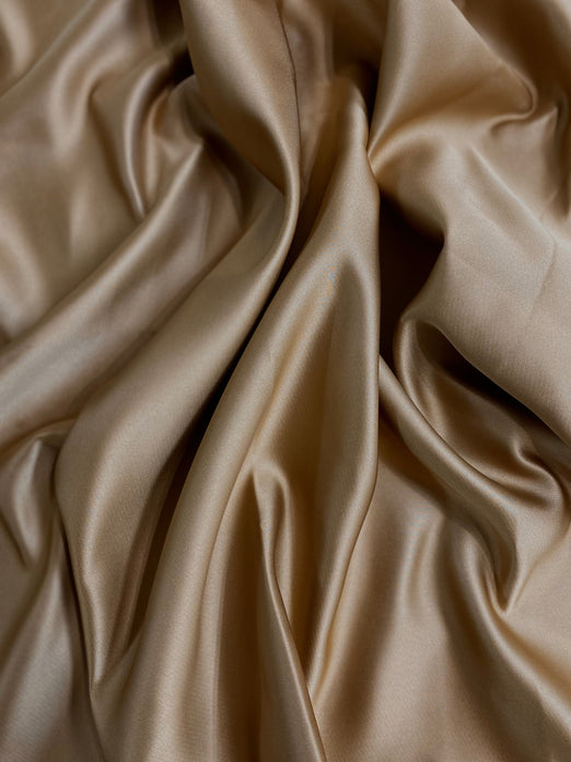Champagne Beige Italian Double Face Poly Satin