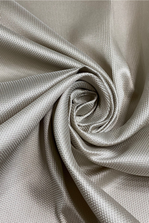Doeskin Italian Silk Blend Mikado Pique Fabric