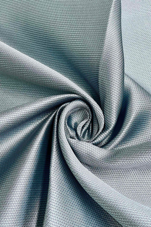 Cameo Blue Italian Silk Blend Mikado Pique Fabric