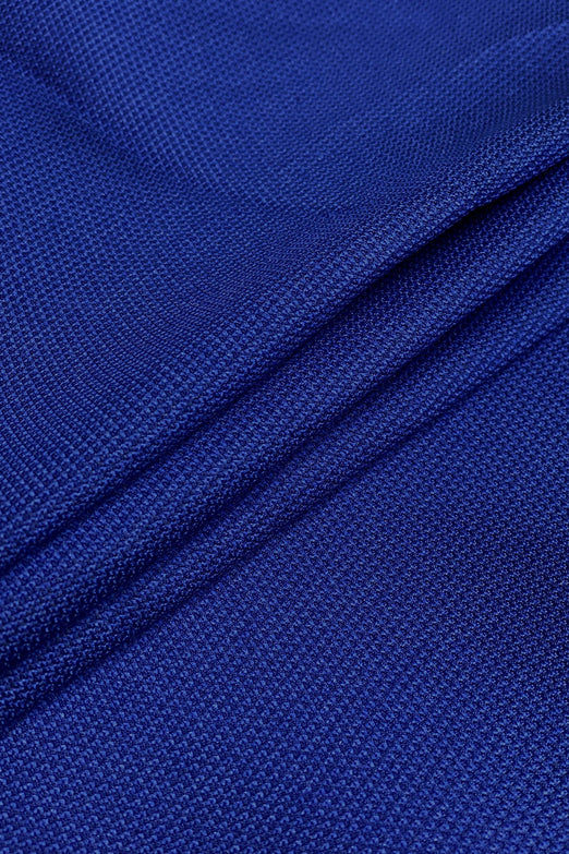 Electric Blue Italian Silk Blend Mikado Pique Fabric
