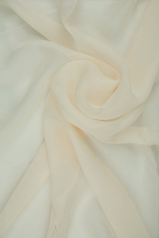 Frosted Almond Silk Chiffon Fabric