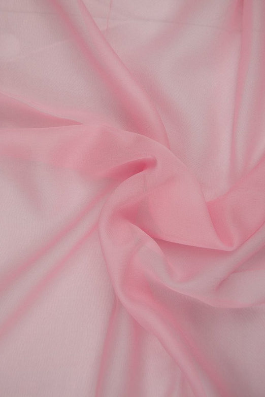 Coral Blush Silk Chiffon Fabric
