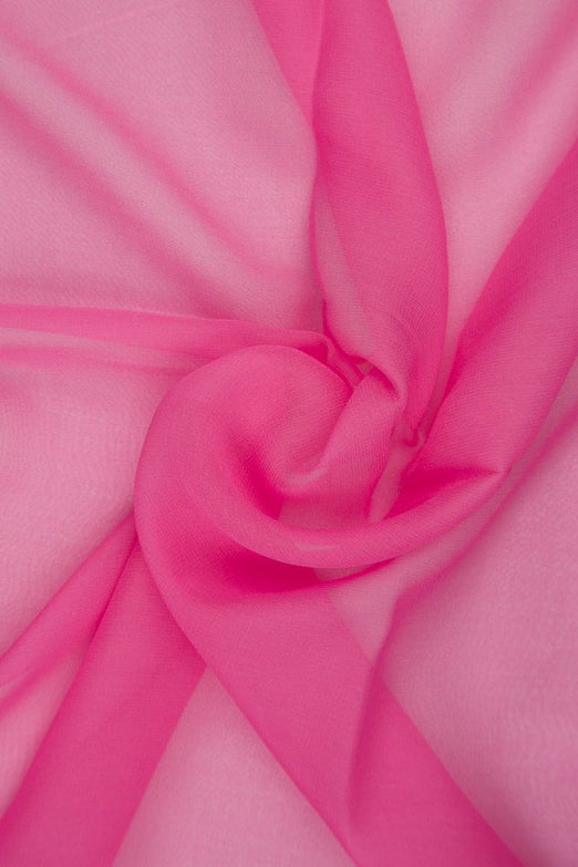 Azalea Pink Silk Chiffon Fabric