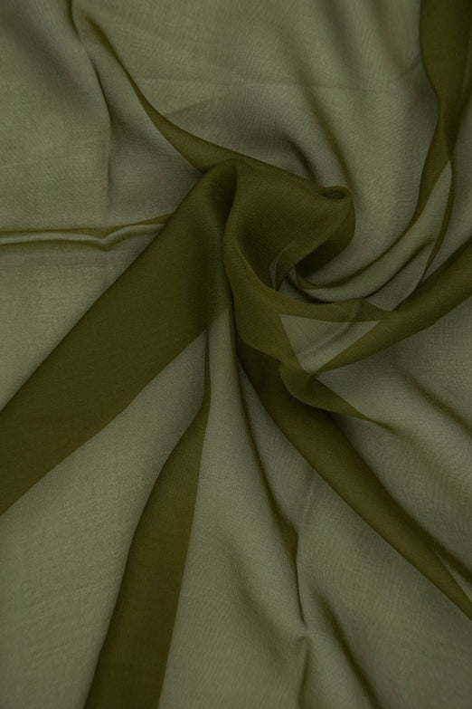 Fir Green Silk Chiffon Fabric