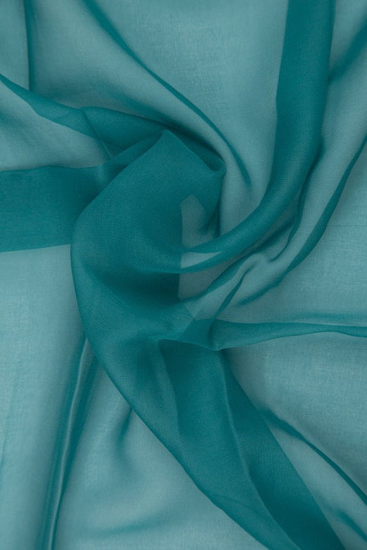 Smoke Blue Silk Chiffon Fabric