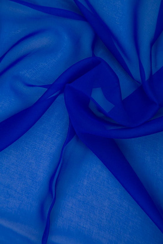 Dazzling Blue Silk Chiffon Fabric