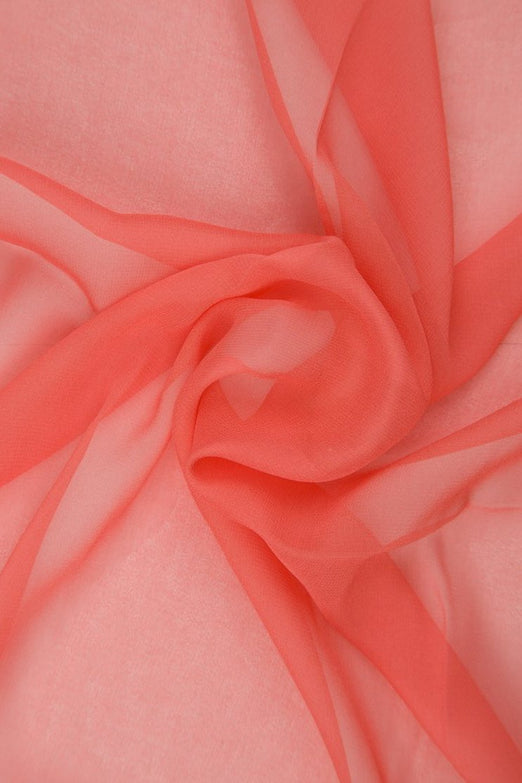 Persimmon Silk Chiffon Fabric