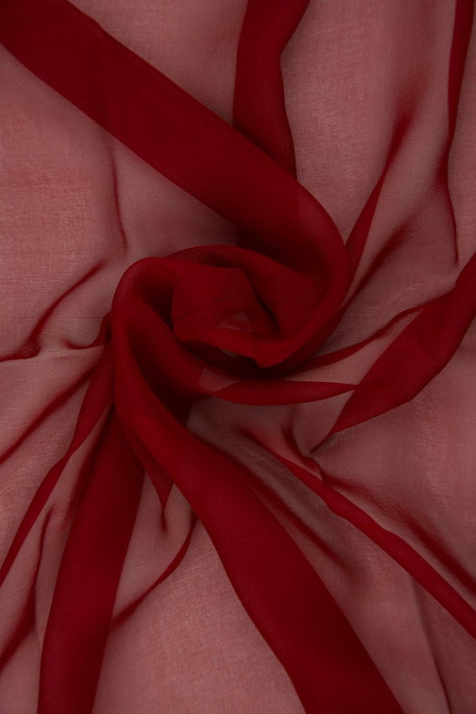 Garnet Red Silk Chiffon Fabric